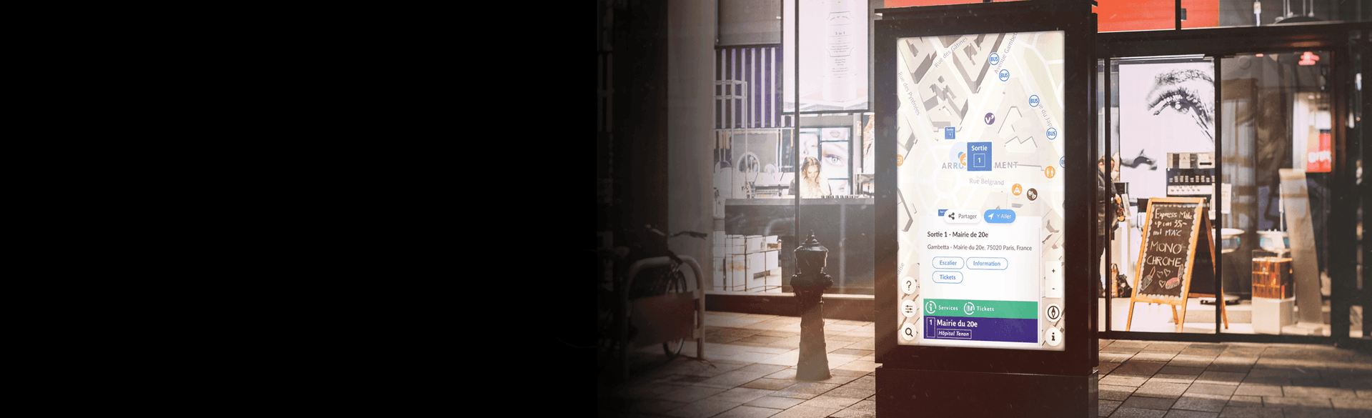 Footer banner with computer and mobile view of Wemap map