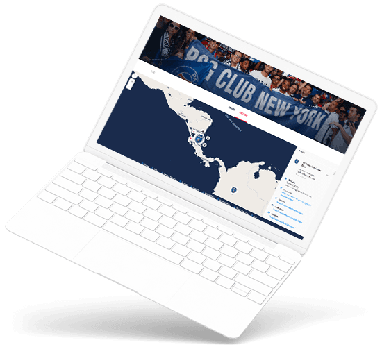 computer view with Wemap map of sport club