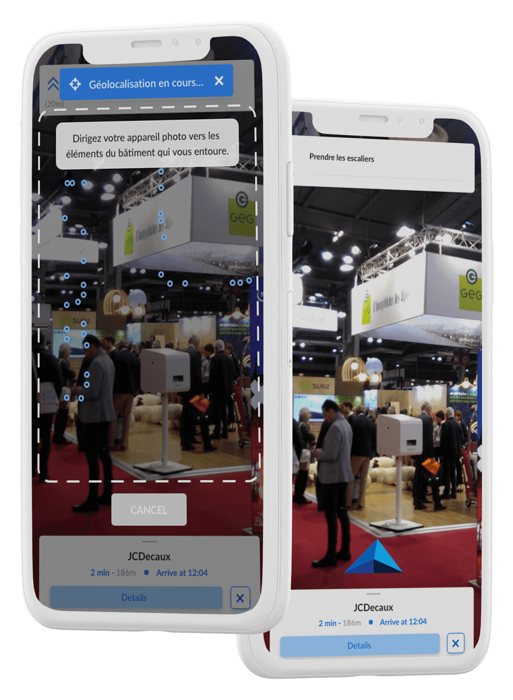 mobile with pinpoints and a circuit on map