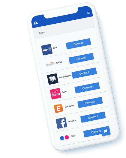 mobile with connexion screen to media