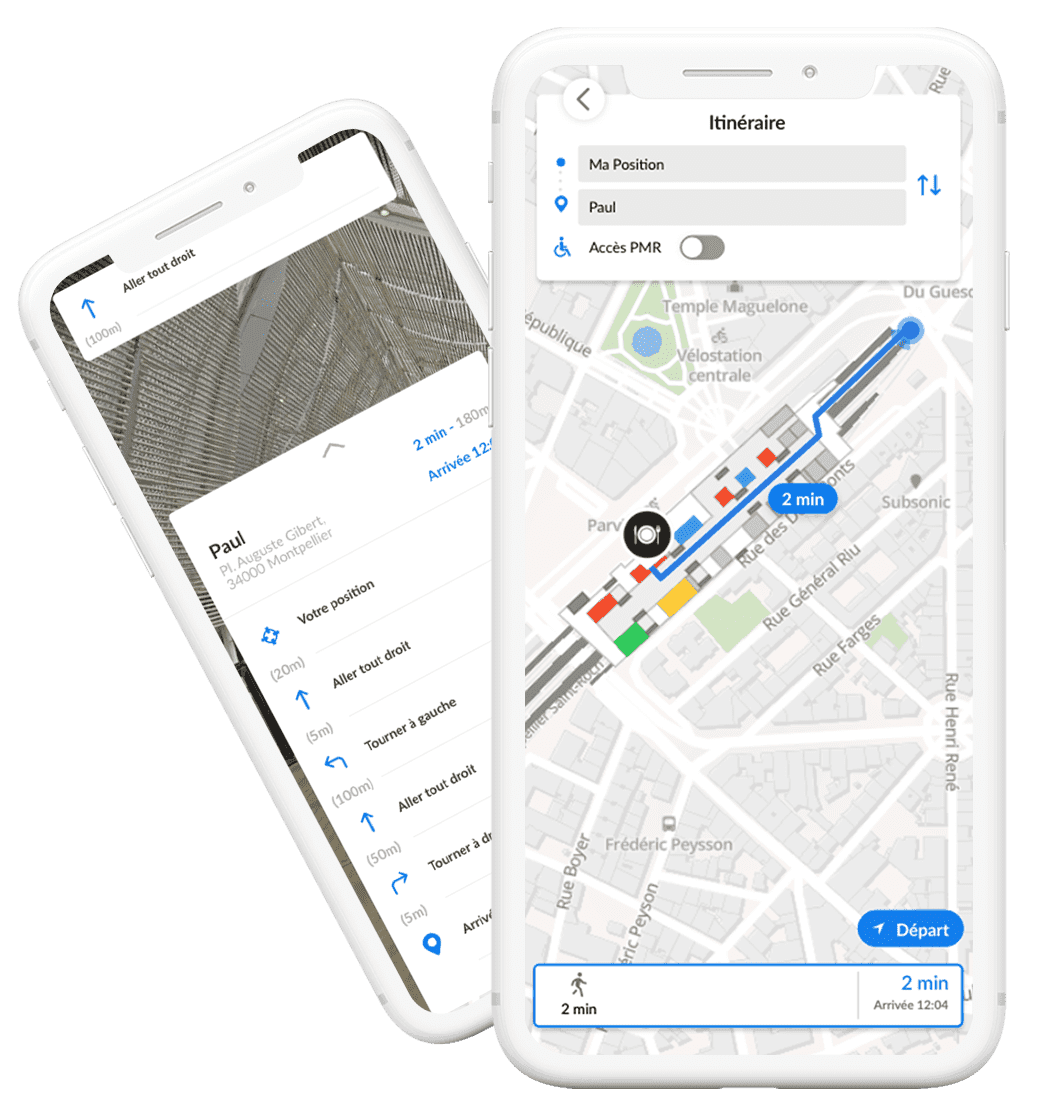 mobile with indoor step by step navigation