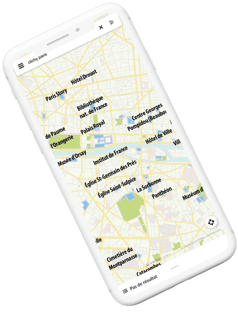 computer view with Wemap map of sport club
